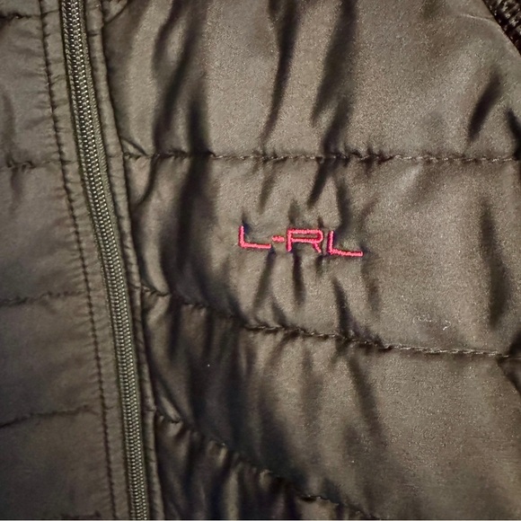 Lauren Ralph Lauren Active Black Red Aztec Western Fleece Quilted Zip Jacket M - Picture 4 of 9